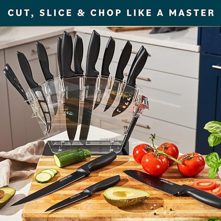 Home Hero 20-Piece Kitchen Knife Set, Professional Design, High Carbon Stainless Steel.